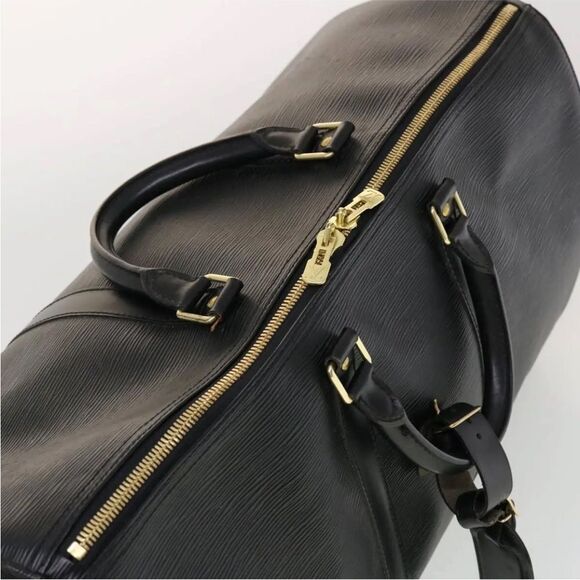 LOUIS VUITTON Black Epi KeepAll LV50 Boston Weekend Travel Bag Duffle VI8911 - Picture 8 of 16